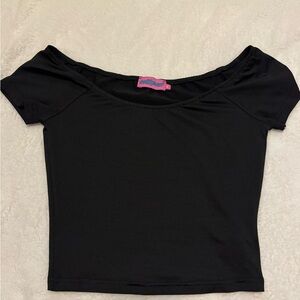 Edikted Black Off-Shoulder Crop Top